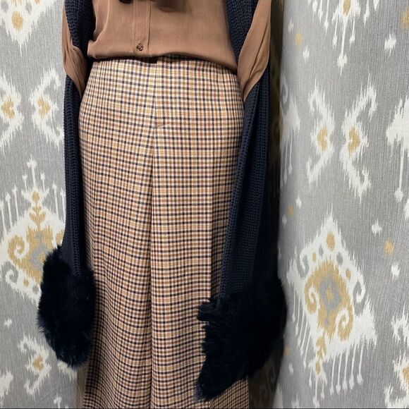 Ralph Lauren Black Cashmere Blend Lamb Shearling Flat Knit Open Front Cardigan - Picture 7 of 16